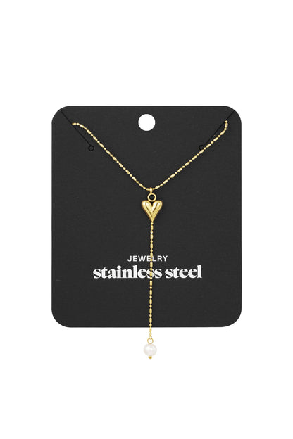 classic heart & pearl necklace