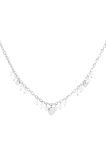 hearts & pearls necklace