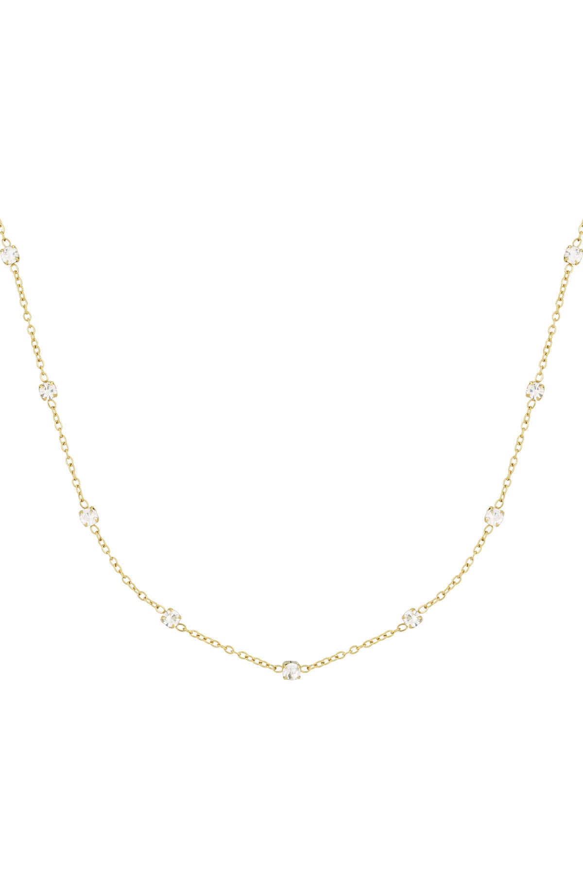 Diamant-Flüsterhalskette – Goldfarben