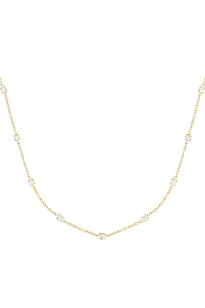 Diamant-Flüsterhalskette – Goldfarben
