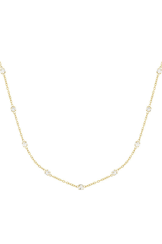 Diamant-Flüsterhalskette – Goldfarben