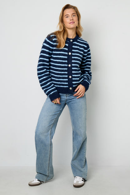 Polyester fiber (polyester) Knit cardigan Stripes Casual Fall/Winter  Clothes
