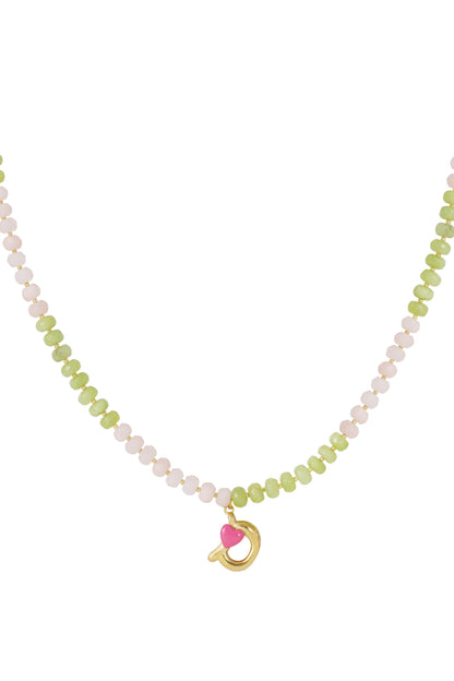 Happy beaded Initials necklace with charms