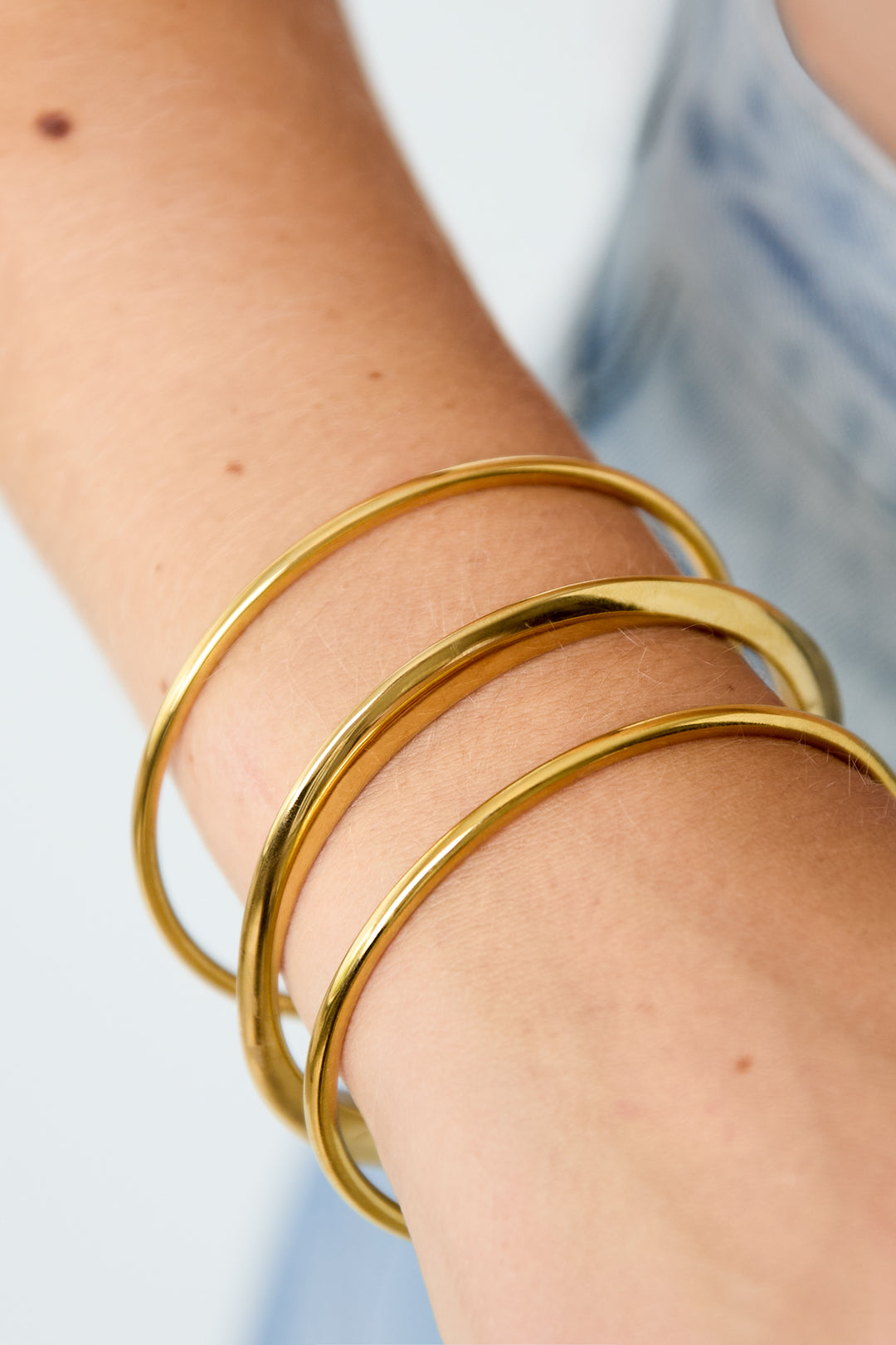 Edelstahl-Armreifen, Kreis, Schlicht, Alltagsschmuck, Serie „Simple“, Damenschmuck