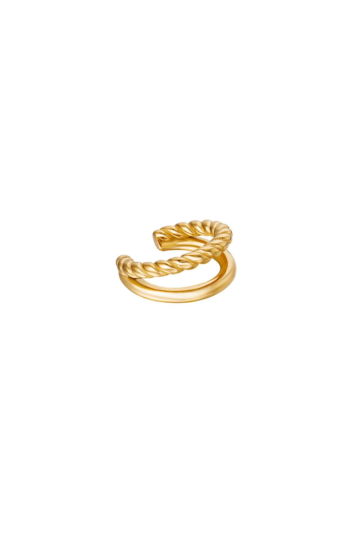 Doppelohrmanschettenseil & glatt Goldfarbe Edelstahl