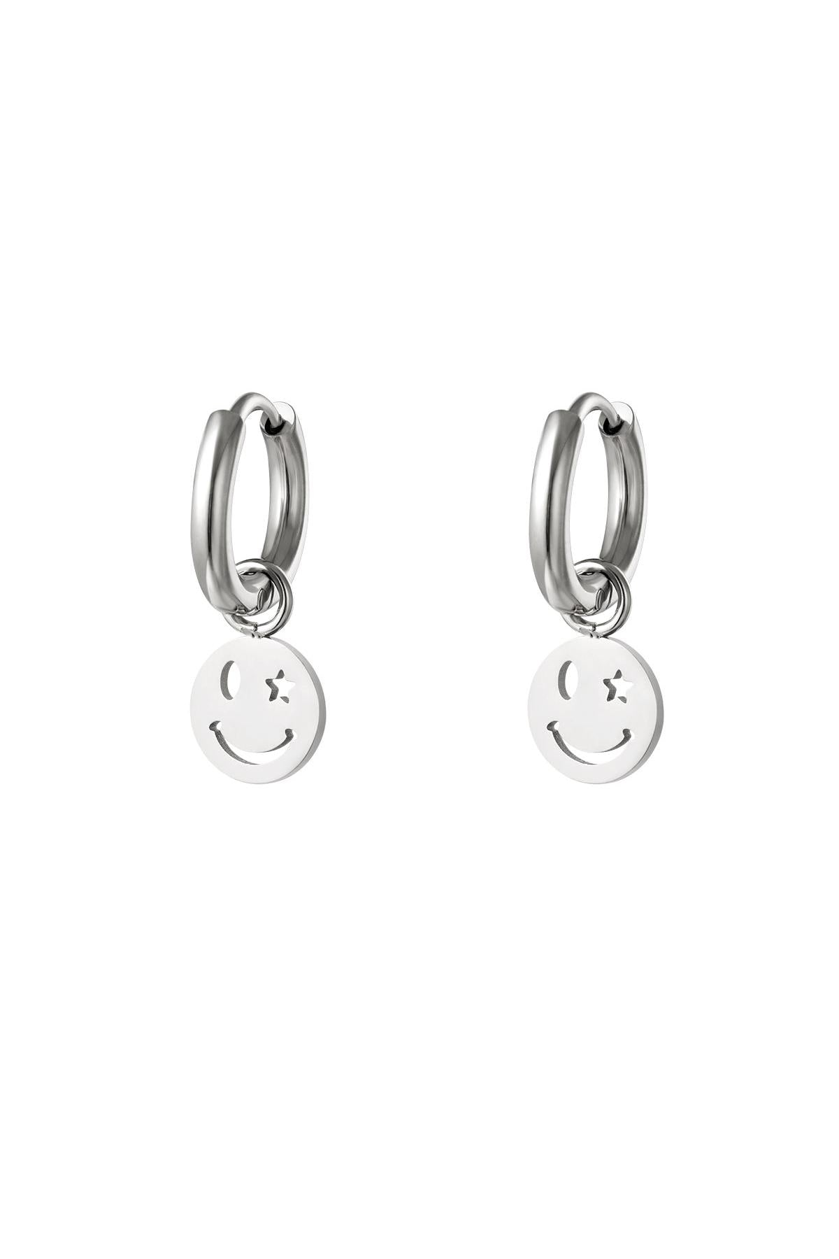 Edelstahl Ohrring Smiley und Stern 