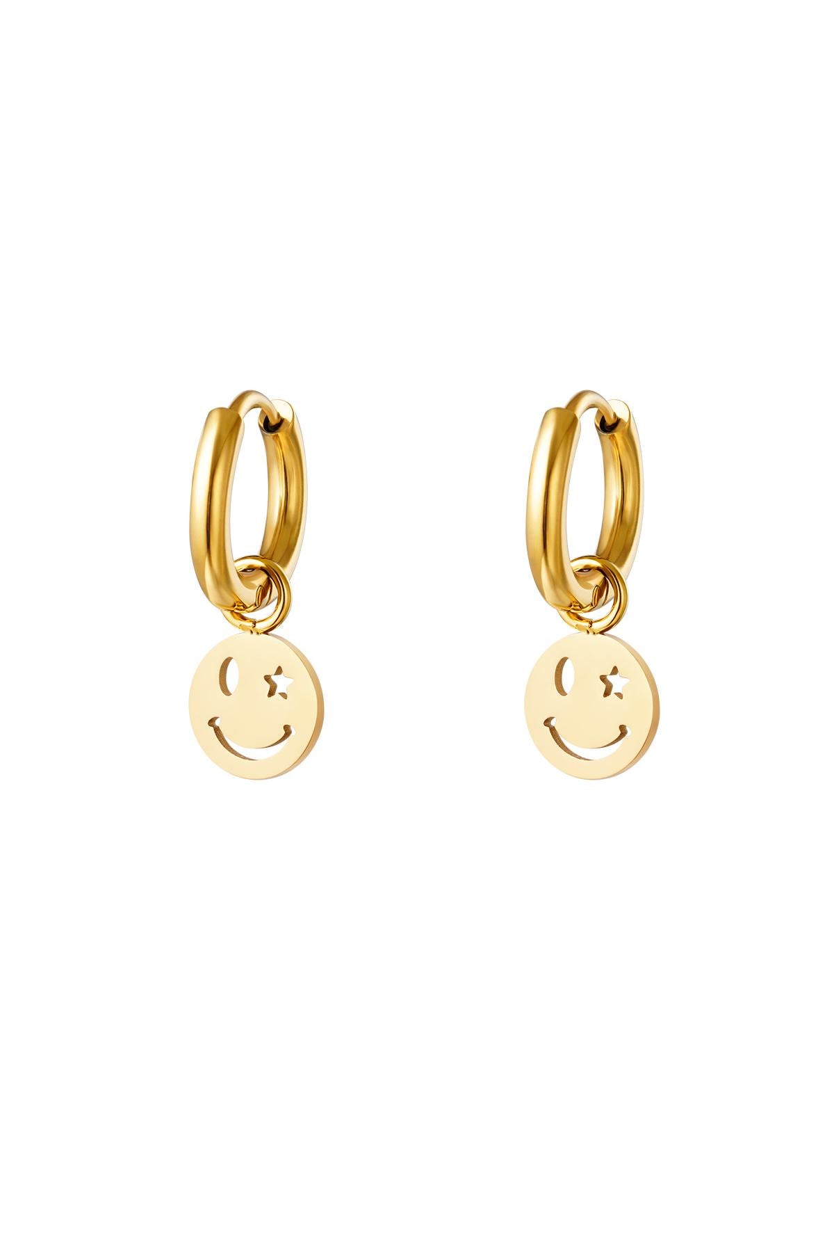 Edelstahl Ohrring Smiley und Stern 
