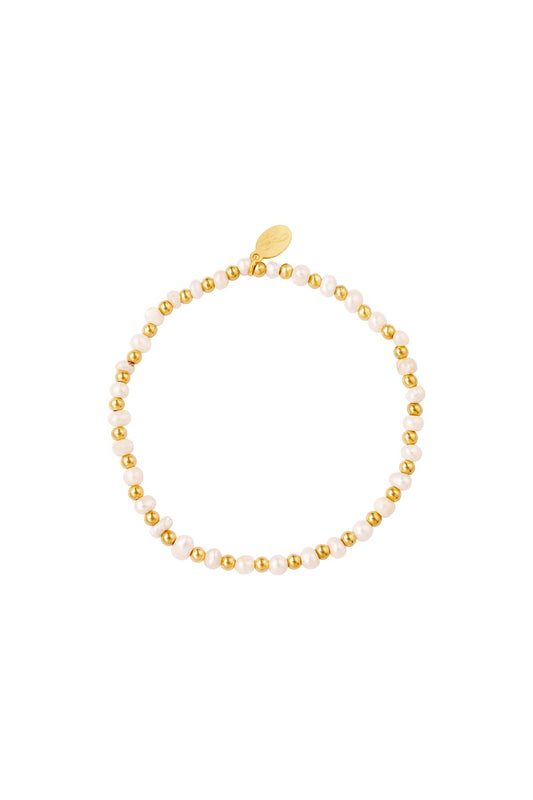 Bracelet pearls Gold Color Stainless Steel