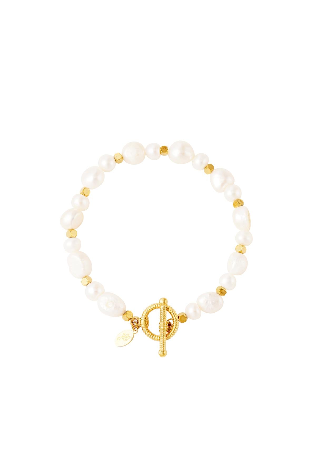 stainless steel bracelet pearls 