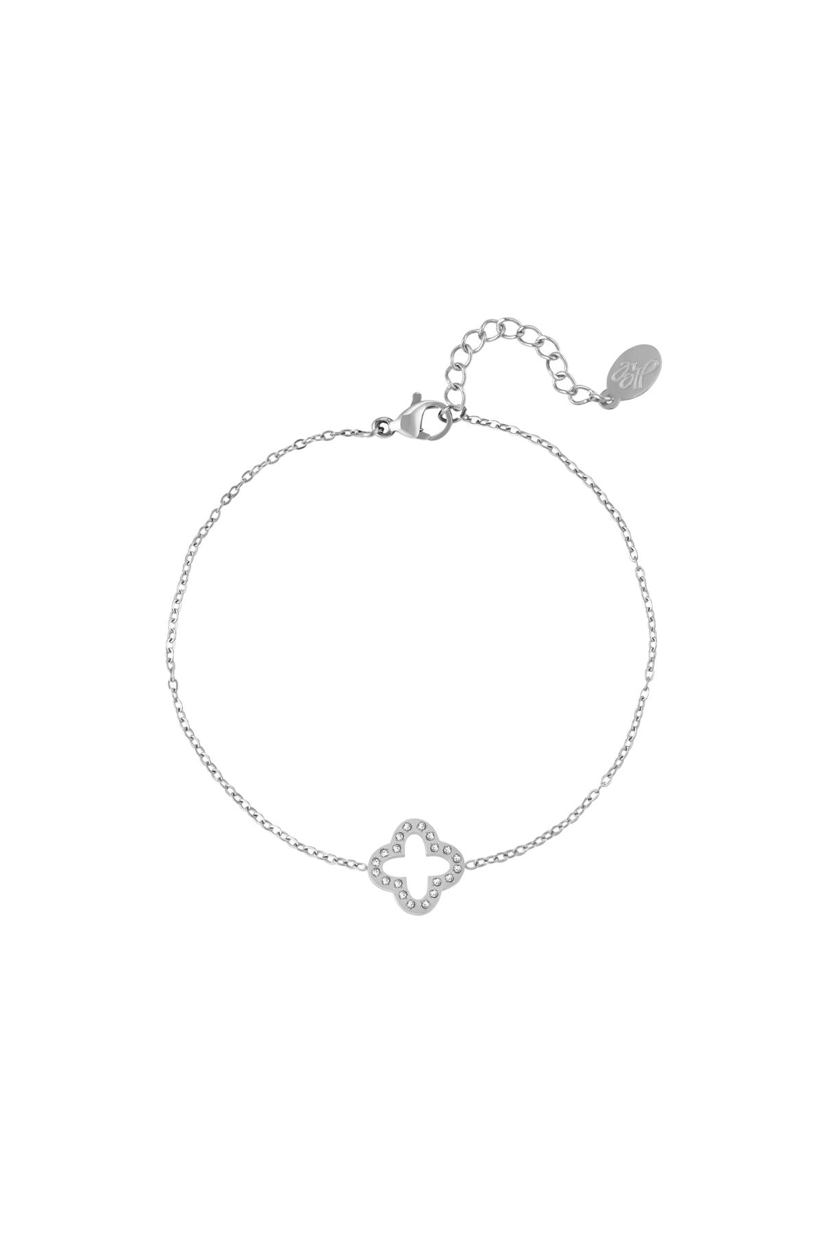 Bracelet clover with zircon stones Gold Color Stainless Steel
