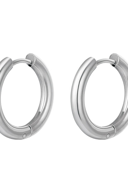 Creoles simple XL Gold Color Stainless Steel