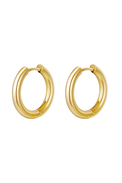 Creoles simple XL Gold Color Stainless Steel