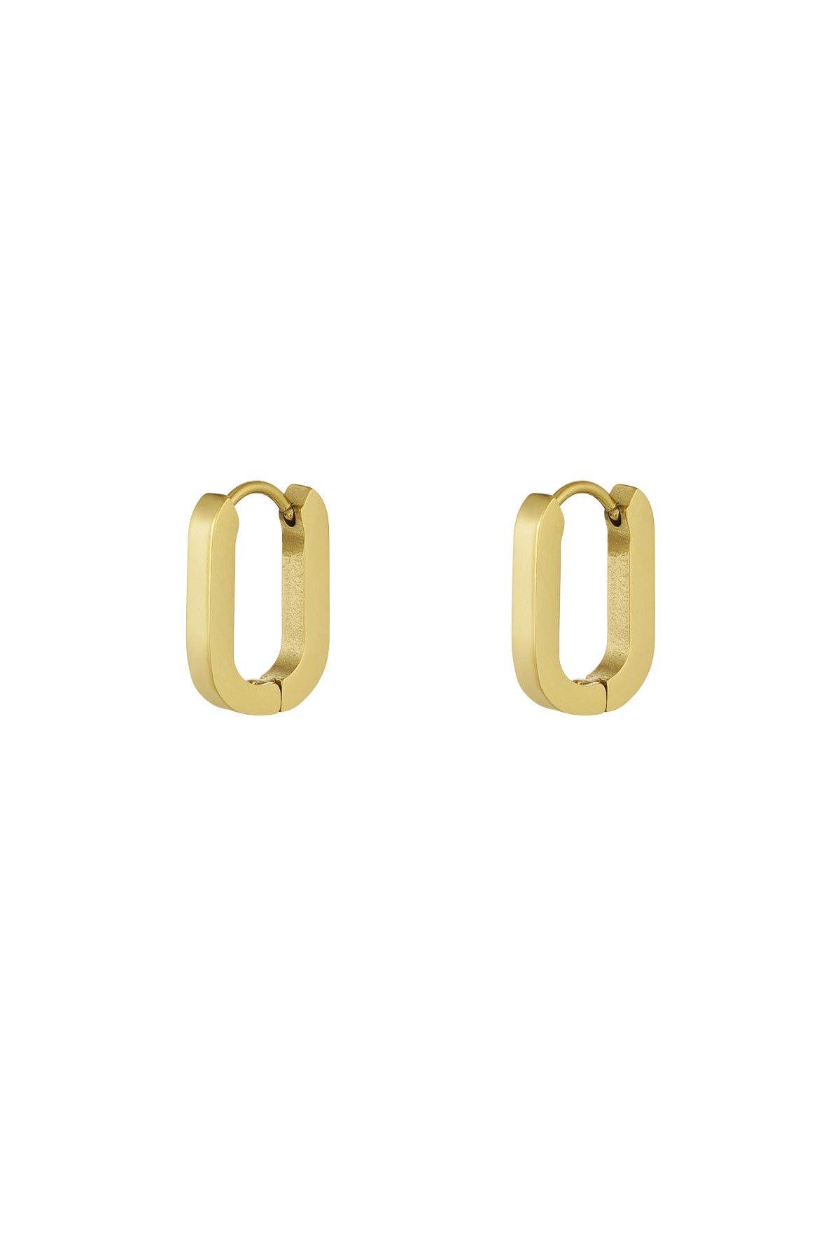 Einfache ovale Ohrringe klein – Goldfarbe  - Goldfarbefarbe