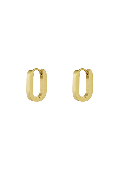 Einfache ovale Ohrringe klein – Goldfarbe  - Goldfarbefarbe