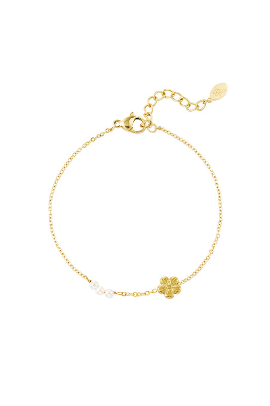 Armband Blume mit Perlen 