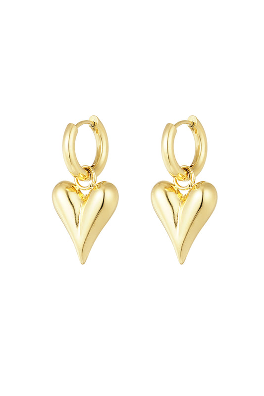 earrings with heart pendants medium
