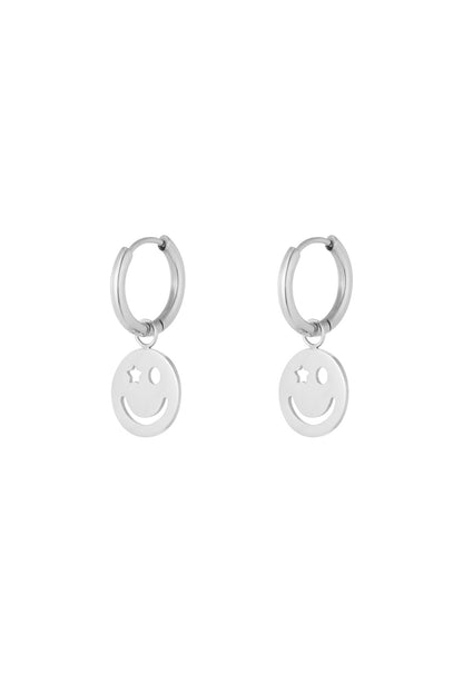 earrings be happy smiley