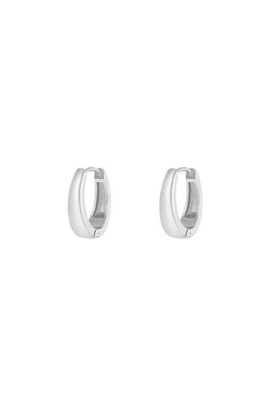Graceful mini hoops earrings - Silver Color color
