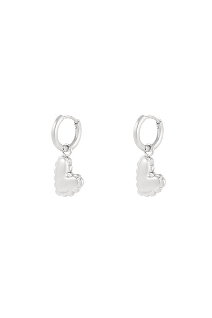 small hanging heart charm earrings