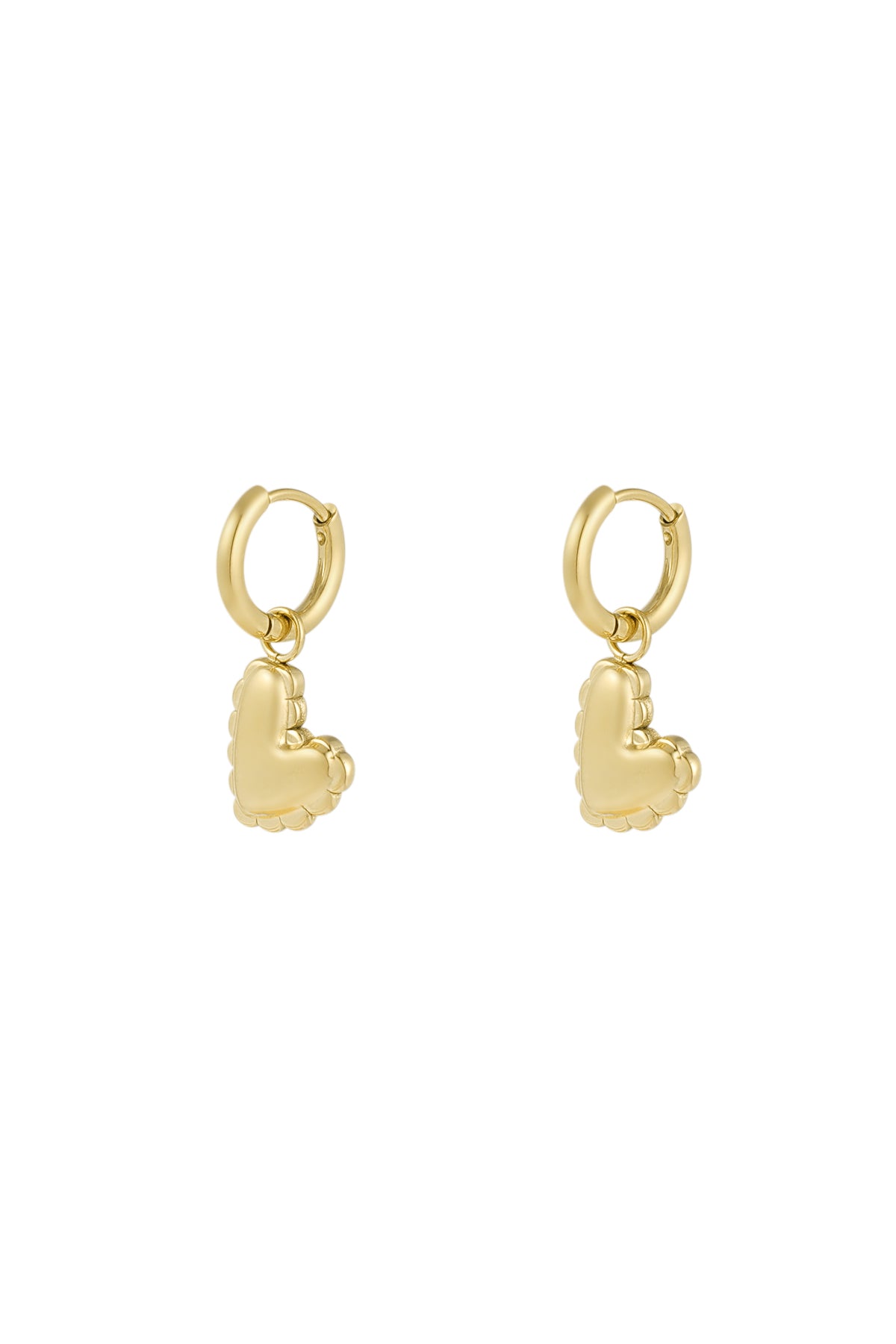small hanging heart charm earrings