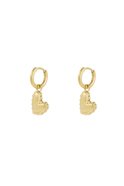 small hanging heart charm earrings