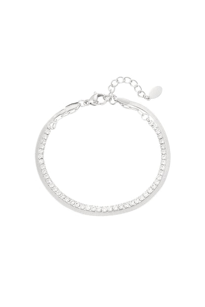 double bracelet with diamonds