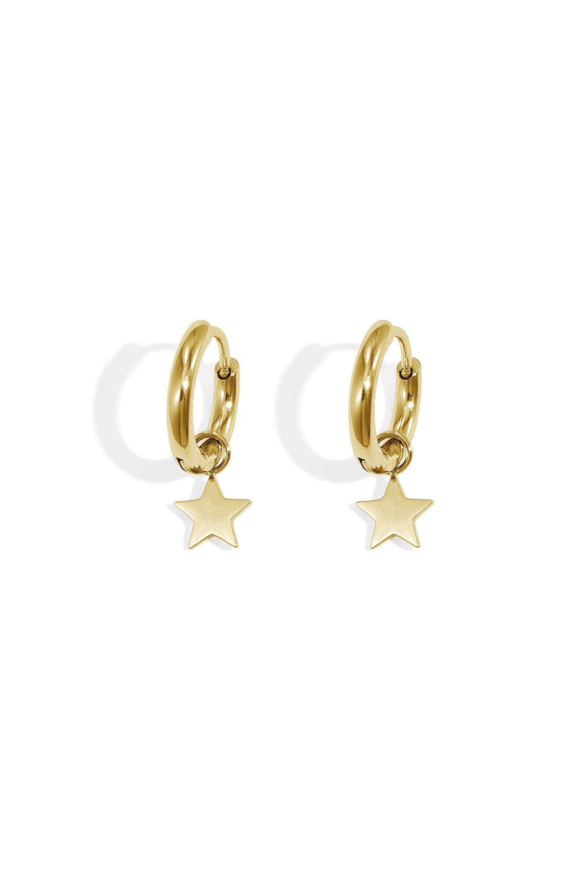 Earrings Star Silver Color Stainless Steel