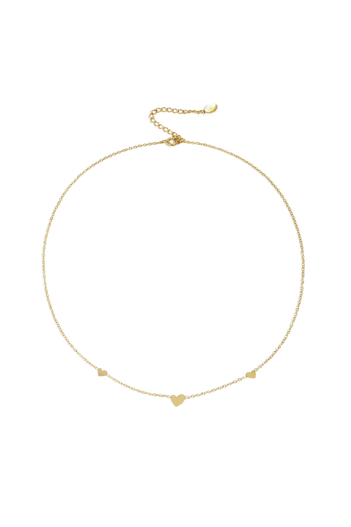 Klassische Halskette mit Herzen – Goldfarbe  - Goldfarbefarbe