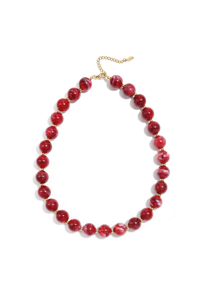 Bead necklace with gold beads in between 13.5mm