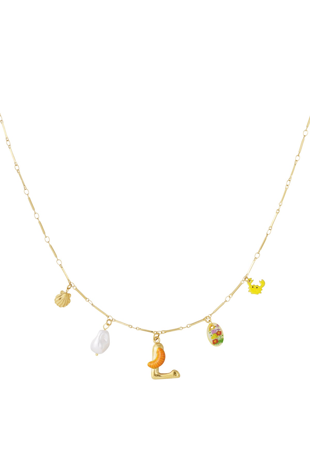 Happy Initials necklace with charms