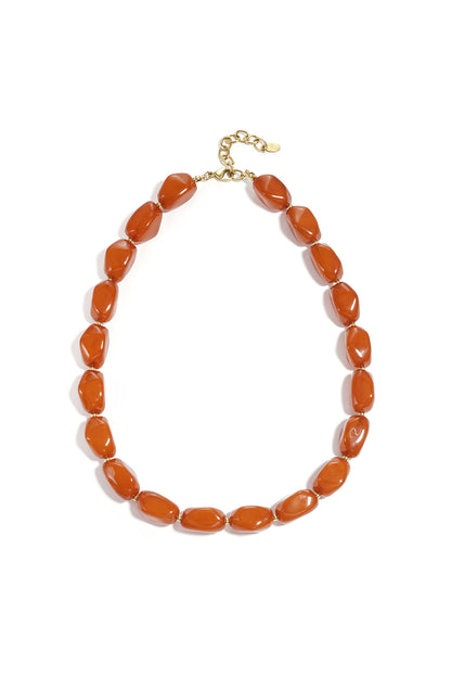 Necklace with organic beads