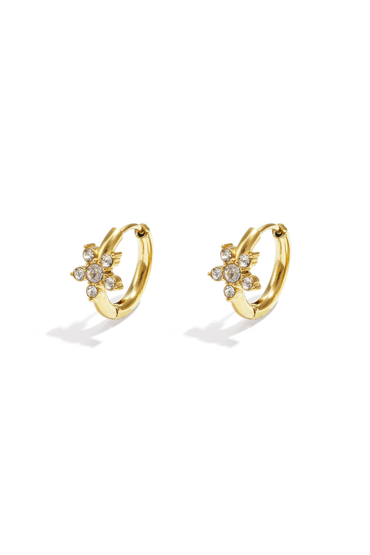 Stainless Steel Hoop Earrings Flower Casual Daily Simple Series Women's jewelry