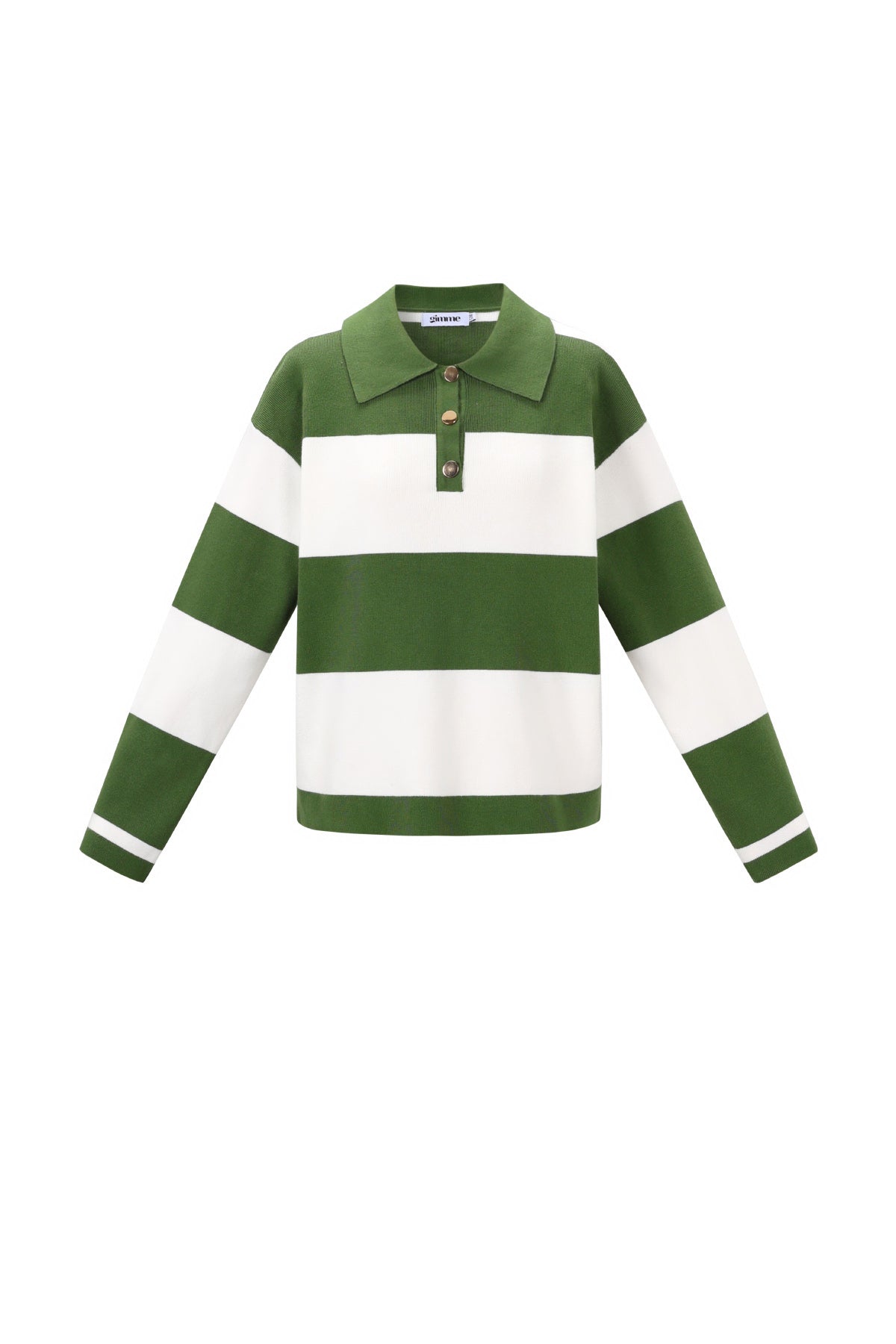 Knitted Viscose Women's Polo Sweater Stripes Fall/Winter