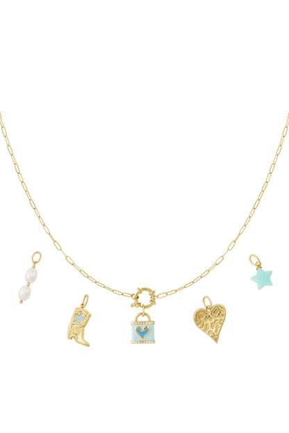 Blue heart DIY necklace