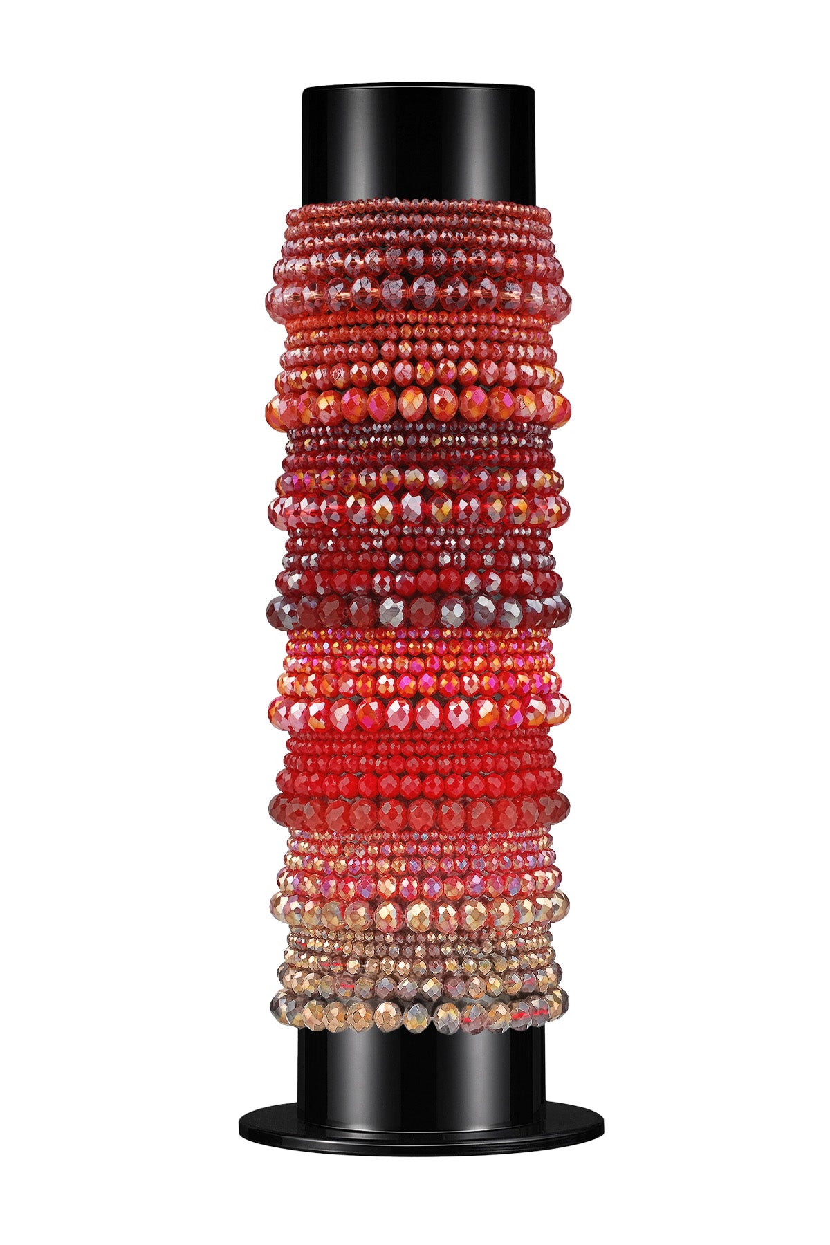 Bracelet display with glass bead bracelets
