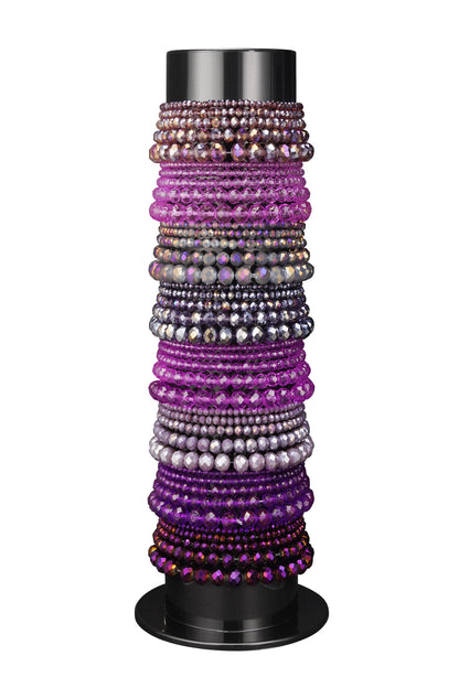 Bracelet display with glass bead bracelets