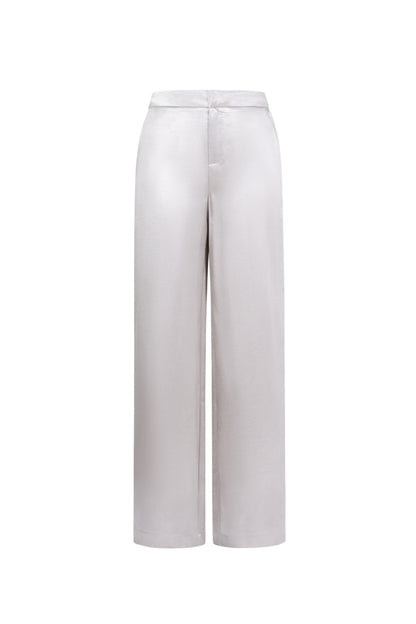 Woven Polyester Fiber Women's Straight Pants Casual Solid Color Fall/Winter