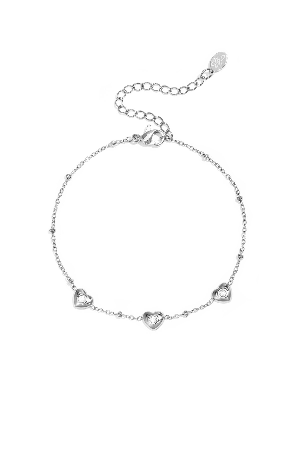 Armband mit Perlen und Herzen mit Stein
