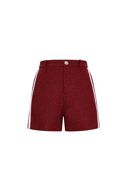 Woven Polyester Fiber Women's Shorts Elegant Plaid Fall/Winter