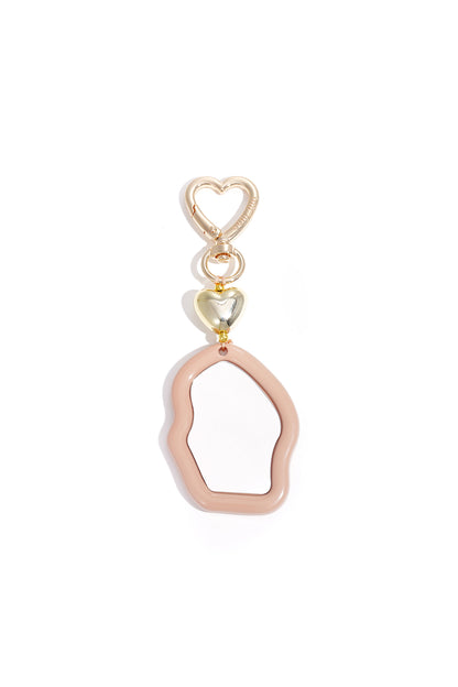 Cute Irregular Mirror Bag Charm with Heart Detail