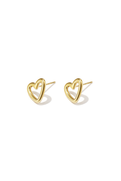 Edelstahl-Ohrstecker, Herz, schlicht, Alltags-Serie, Damenschmuck