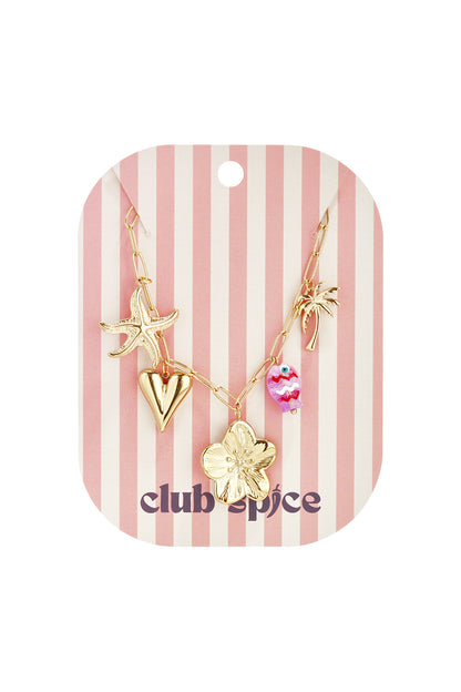 Necklace with large links and charms