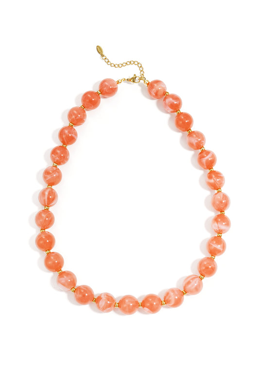 Bead necklace with gold beads in between 13.5mm