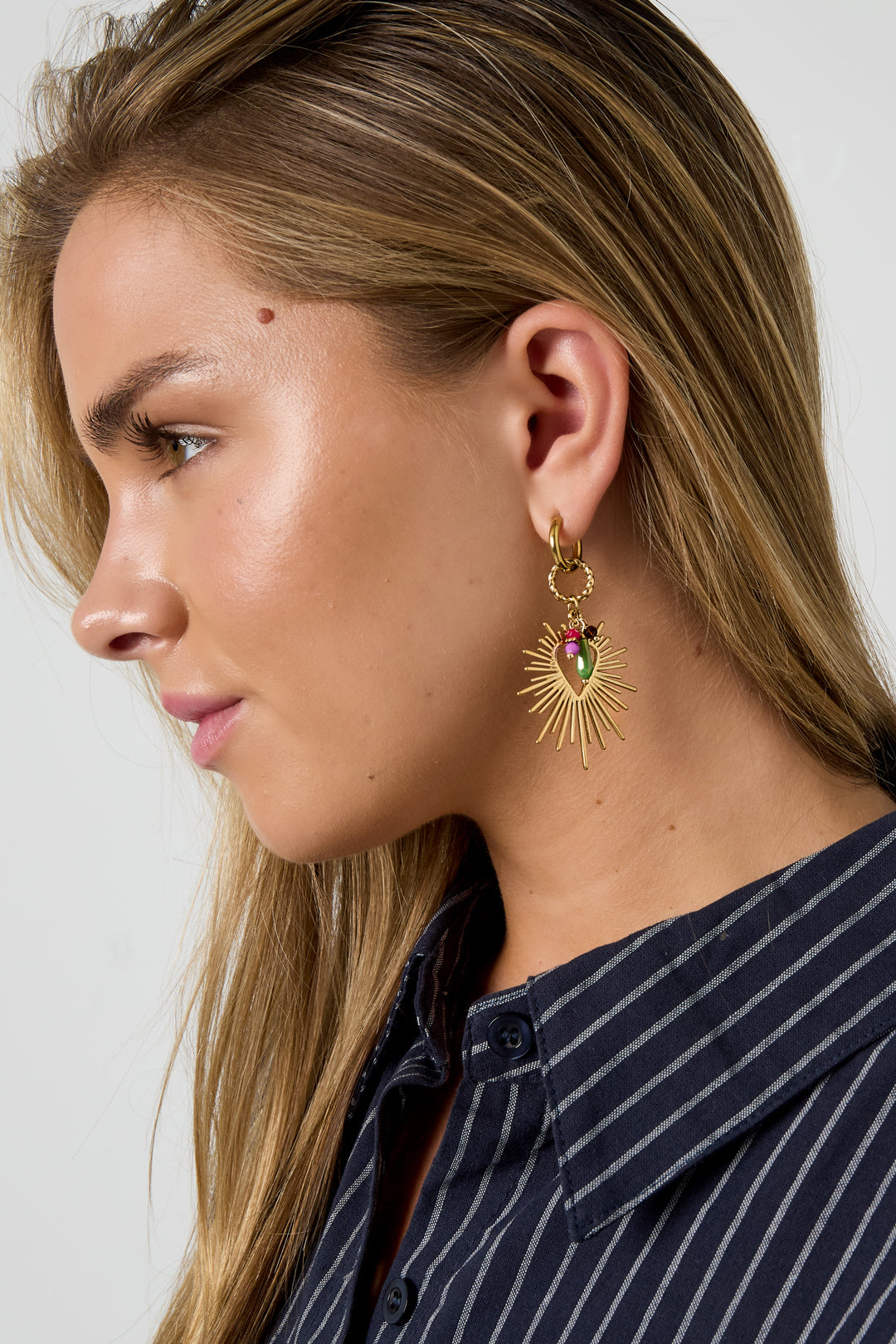 Shining Heart Happy Charm earrings