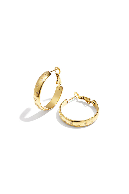 Trendy Star Hoops earrings