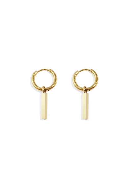 Rechteckige Ohrhänger aus Edelstahl, lässig-schlichte Serie, Damenschmuck