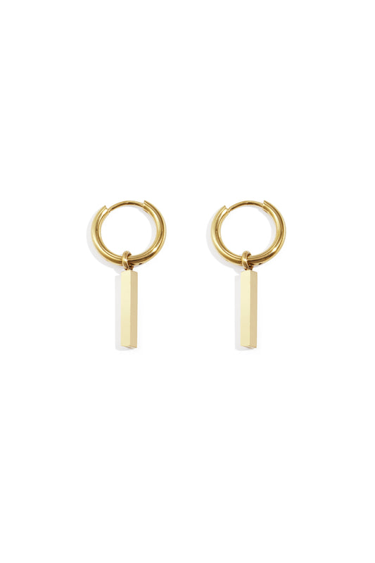 Rechteckige Ohrhänger aus Edelstahl, lässig-schlichte Serie, Damenschmuck