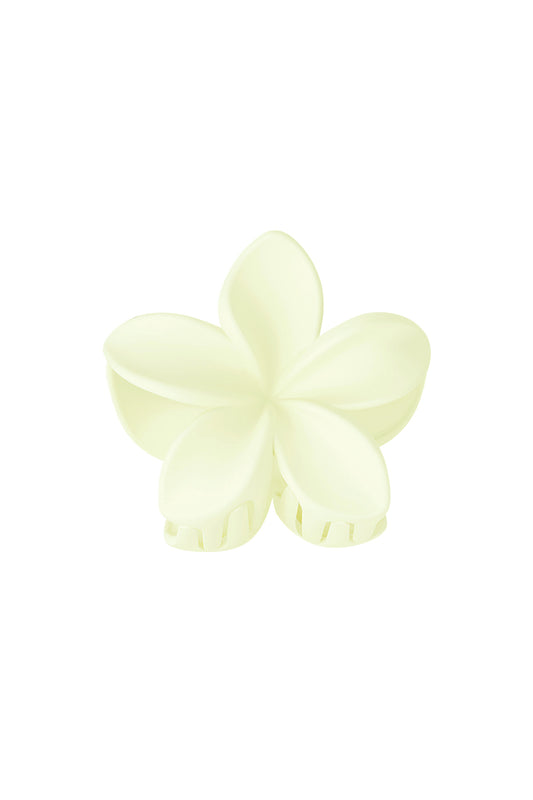 Hair clip flower - cream Plastic