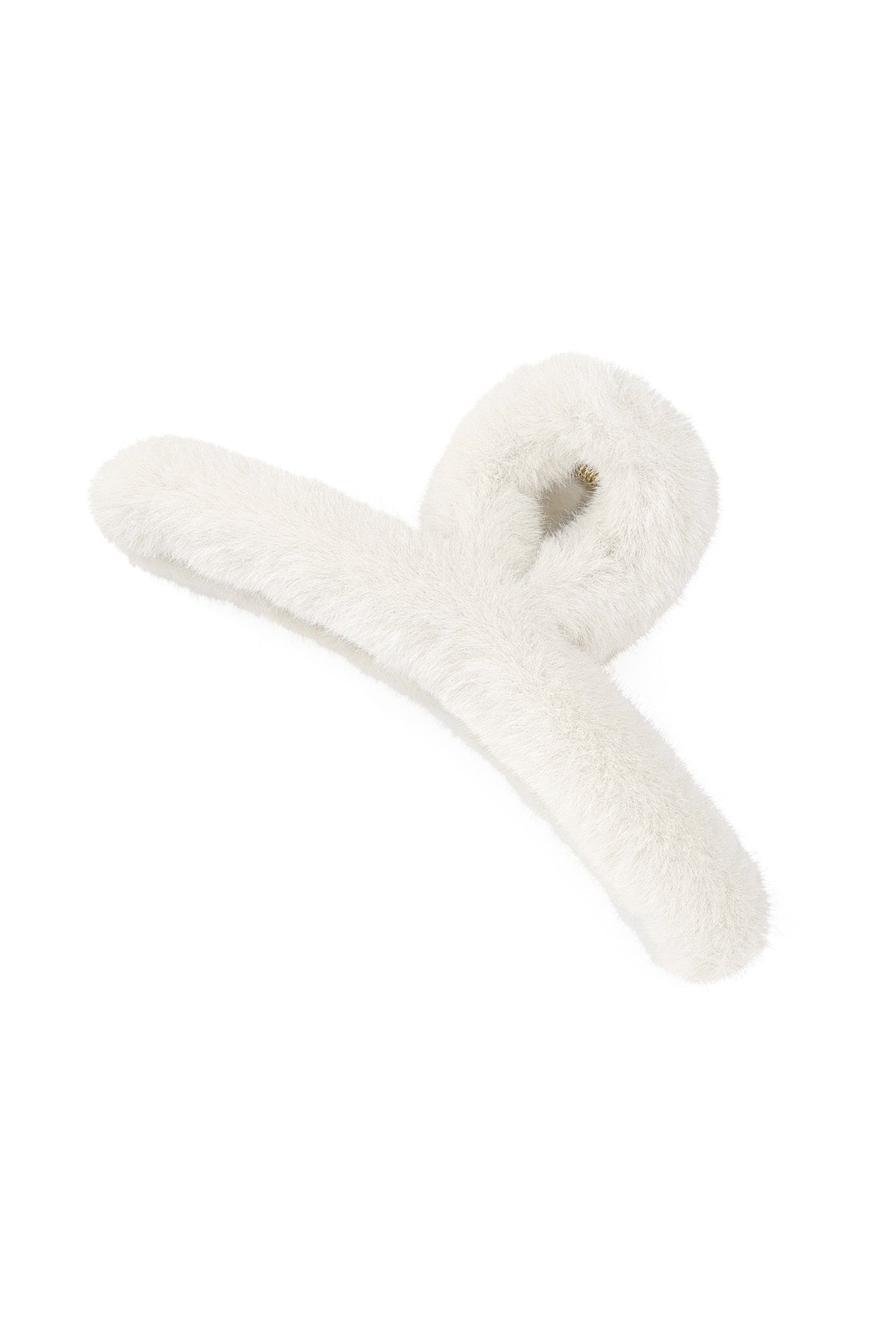 Faux fur hair clip