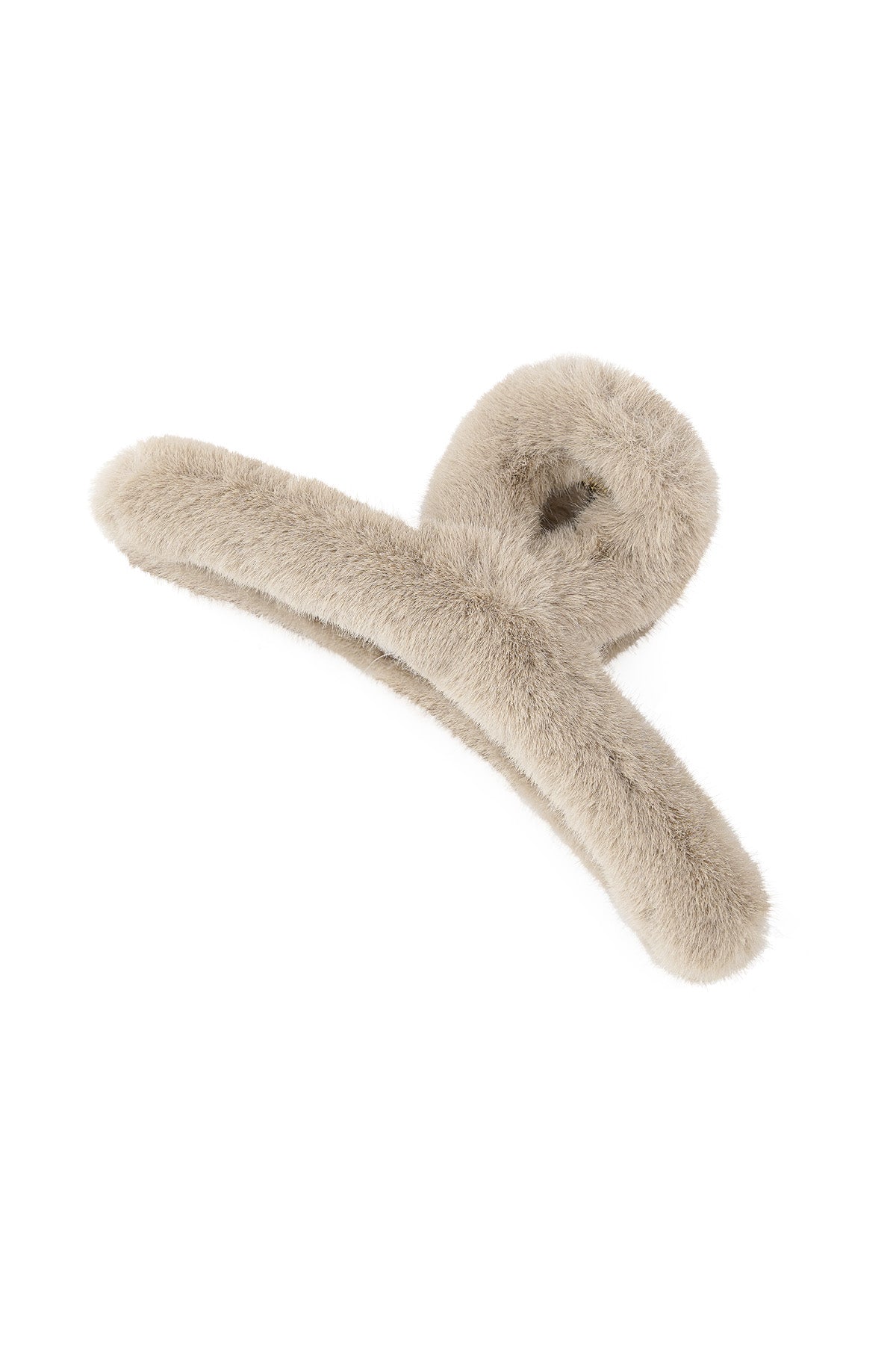 Faux fur hair clip